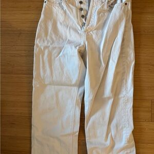 Aritzia White Button-Fly Pants